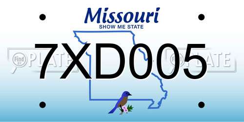 7XD005 Missouri License Plate