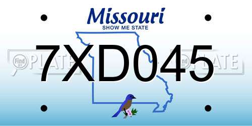 7XD045 Missouri License Plate