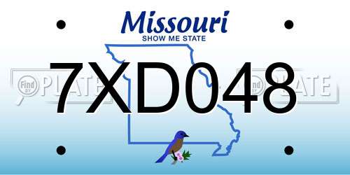 7XD048 Missouri License Plate
