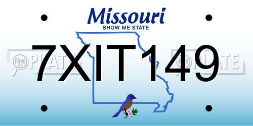 7XIT149 Missouri License Plate