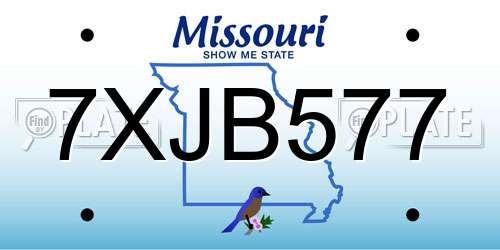 7XJB577 Missouri License Plate