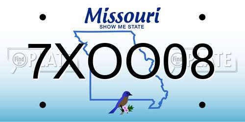7XOO08 Missouri License Plate
