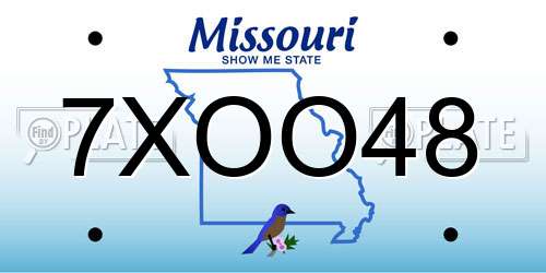 7XOO48 Missouri License Plate