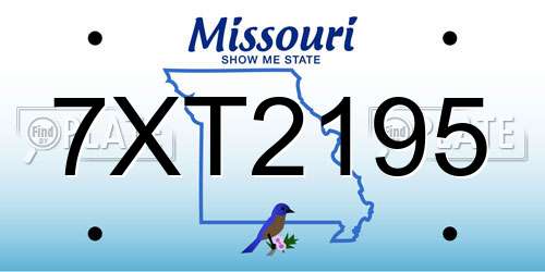 7XT2195 Missouri License Plate