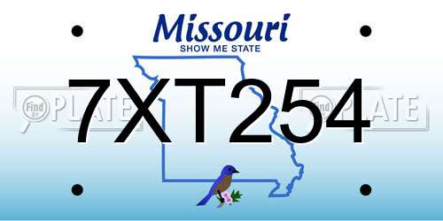 7XT254 Missouri License Plate
