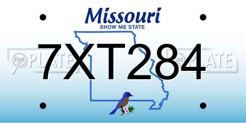 7XT284 Missouri License Plate
