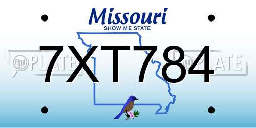 7XT784 Missouri License Plate