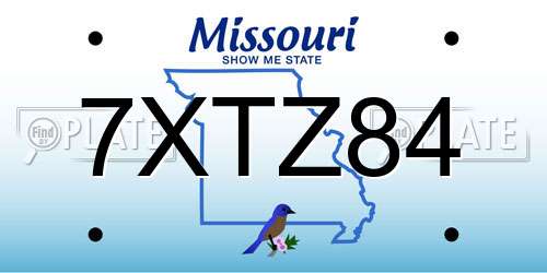 7XTZ84 Missouri License Plate