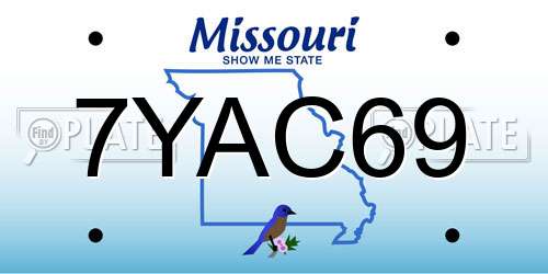 7YAC69 Missouri License Plate