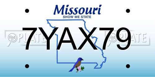 7YAX79 Missouri License Plate
