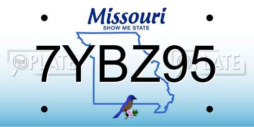 7YBZ95 Missouri License Plate