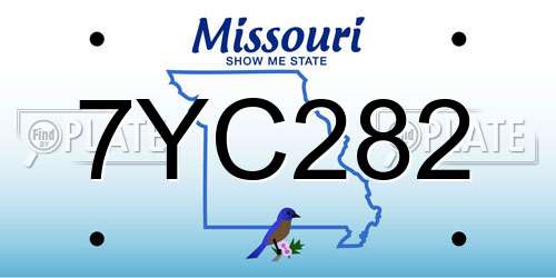 7YC282 Missouri License Plate