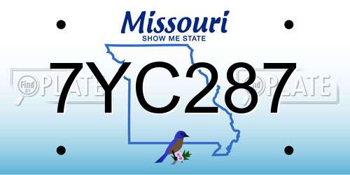 7YC287 Missouri License Plate