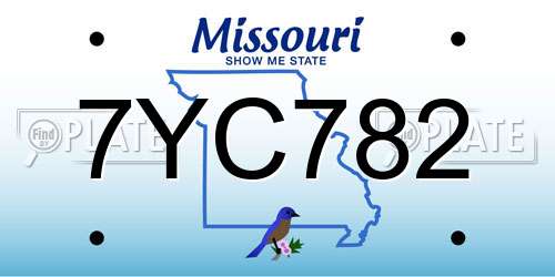 7YC782 Missouri License Plate
