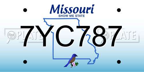 7YC787 Missouri License Plate