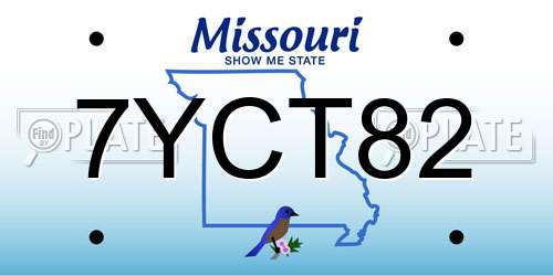 7YCT82 Missouri License Plate