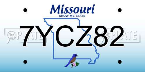 7YCZ82 Missouri License Plate
