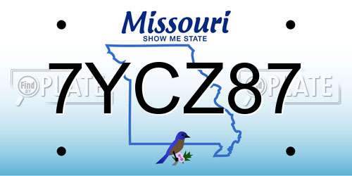 7YCZ87 Missouri License Plate