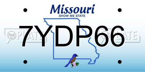 7YDP66 Missouri License Plate