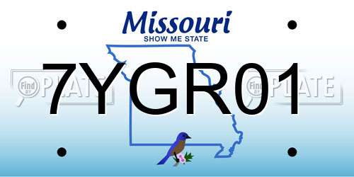 7YGR01 Missouri License Plate