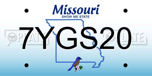 7YGS20 Missouri License Plate