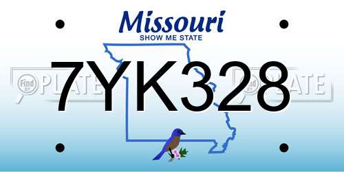 7YK328 Missouri License Plate