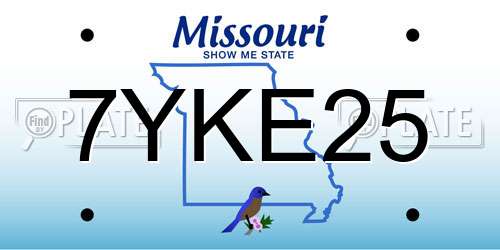 7YKE25 Missouri License Plate