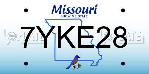 7YKE28 Missouri License Plate