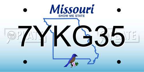 7YKG35 Missouri License Plate