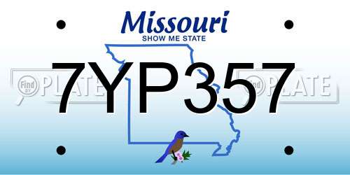 7YP357 Missouri License Plate