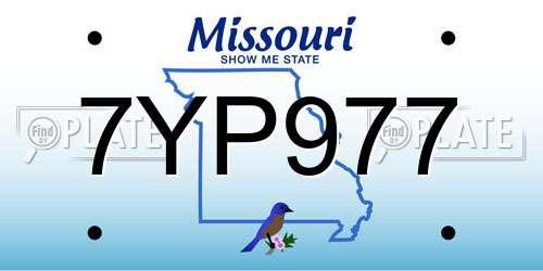 7YP977 Missouri License Plate