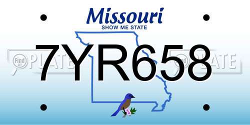 7YR658 Missouri License Plate