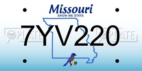 7YV220 Missouri License Plate