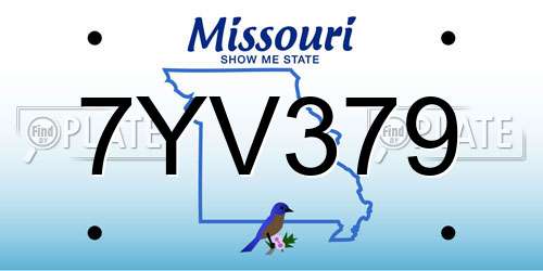 7YV379 Missouri License Plate