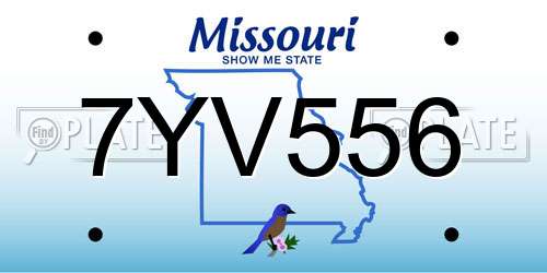7YV556 Missouri License Plate
