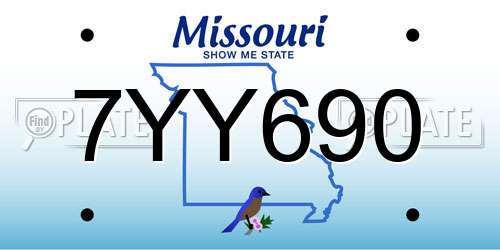 7YY690 Missouri License Plate