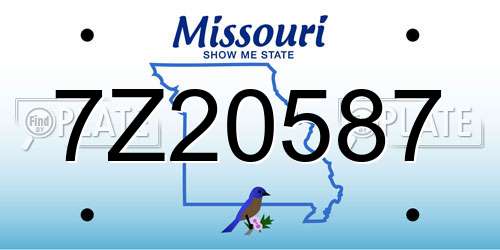 7Z20587 Missouri License Plate