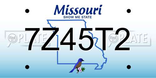7Z45T2 Missouri License Plate
