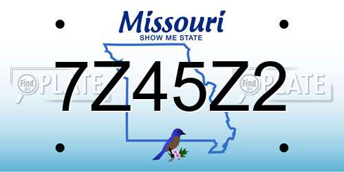 7Z45Z2 Missouri License Plate