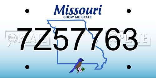 7Z57763 Missouri License Plate