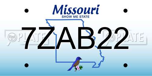 7ZAB22 Missouri License Plate
