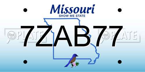 7ZAB77 Missouri License Plate