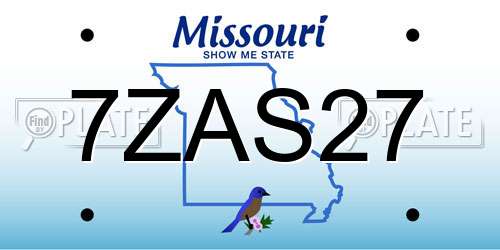 7ZAS27 Missouri License Plate