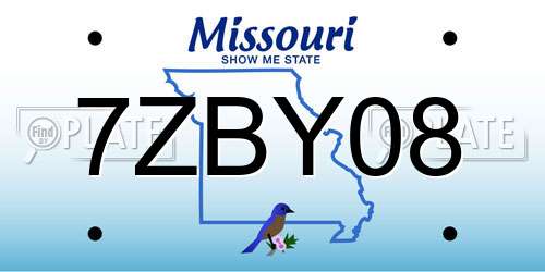7ZBY08 Missouri License Plate