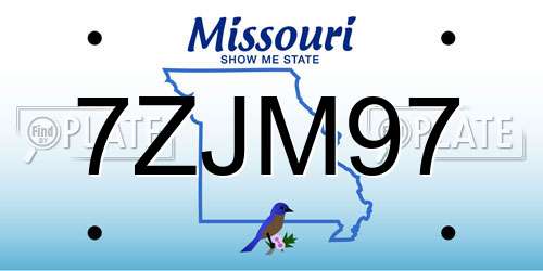 7ZJM97 Missouri License Plate