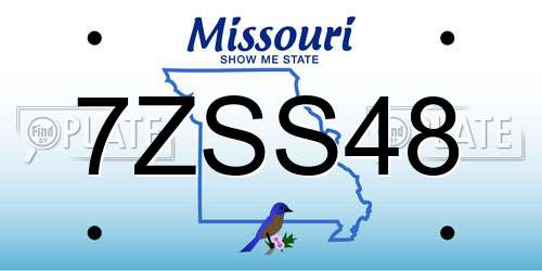 7ZSS48 Missouri License Plate
