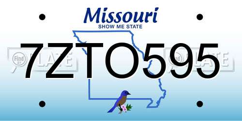 7ZTO595 Missouri License Plate