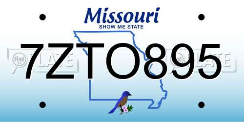 7ZTO895 Missouri License Plate