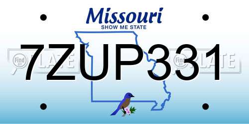 7ZUP331 Missouri License Plate