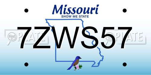 7ZWS57 Missouri License Plate